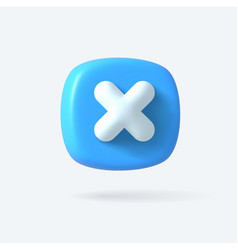 Render 3d Of Right Cross Icon Blue Color