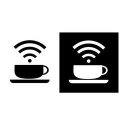 Coffee Cup With Wifi Icon Logo