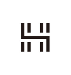 Letter H And S Double Lines Geometric Symbol