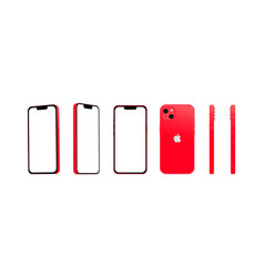 Set Of 6 Pcs Different Angles Red Smartphone