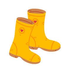 Yellow Rubber Boots As Warm Autumn Clothes