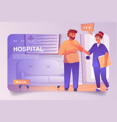 Hospital Concept In Cartoon Design For Landing