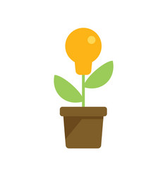 Business Plant Idea Icon Flat Think