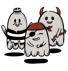 Cute Ghosts Dressed Up For Halloween