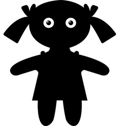 Doll Little Girl Black Silhouette Flat Icon