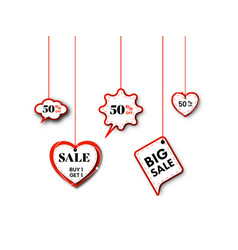 Sale Label Or Tag Heart Sticker Hang With 50