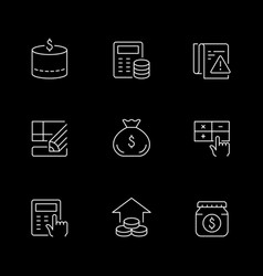 Set Line Outline Icons Of Budget