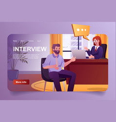 Work Interview Concept In Cartoon Design