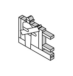 Fence Installation Isometric Icon