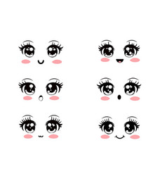 Kawaii Cute Faces Manga Style Eyes And Mouths