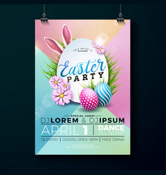 Easter Party Flyer With Painted Eggs