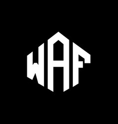 Waf Letter Logo Design With Polygon Shape