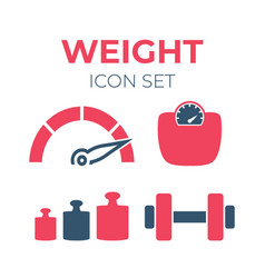 Weight Fitness Icon Set Isolated Icons