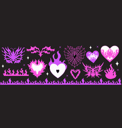 Y2k Gothic Flame Tattoo Pink Stickers Retro