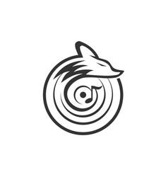 Fox Music Disk Jockey Icon Brand Identity