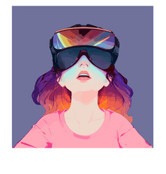 Teenagers In Virtual Reality Glasses