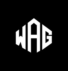 Wag Letter Logo Design With Polygon Shape