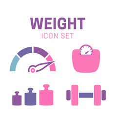 Weight Fitness Icon Set Isolated Icons