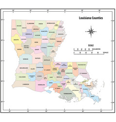 Louisiana Administrative Map In Color