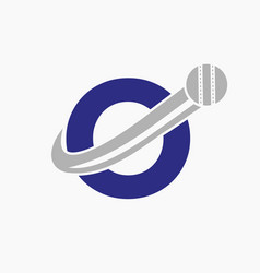 Initial Letter O Cricket Logo Concept With Moving