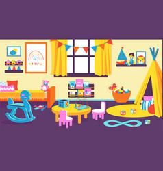 Kids Room Cartoon Kindergarten Interior