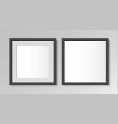 Realistic Black Horizontal And Square Frames