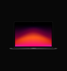 Red Screen Realistic Laptop Mockup