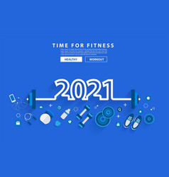 2021 New Year Fitness Concept Workout Typography