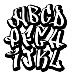 Graffiti font alphabet abc letters Royalty Free Vector Image