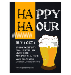 Happy Beer Hour Party Flyer Poster Design