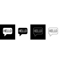 Set Hello In Different Languages Icon Isolated On