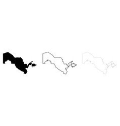 Uzbekistan Country Map Silhouette