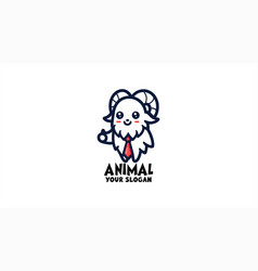 Cute Ram Goat Animal Logo Design