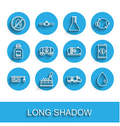 Set Line Gas Filling Station Oil Industrial