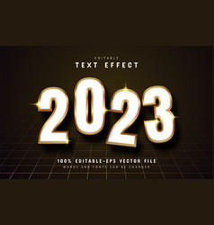 2023 White Golden 3d Text Effect Editable