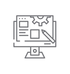 Blog Management Marketing Icon With Black Outline