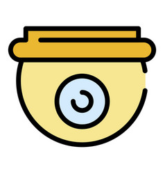 Dome Camera Icon Color Outline