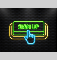 Neon Icon Icon With Green Sign Up Button