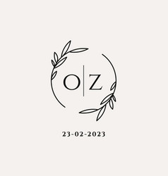 Letter Oz Wedding Monogram Logo Design