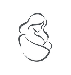 Logo With Mother And Baby Silhouette Icon