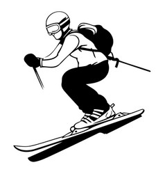 Snowboarder Skier On White Background