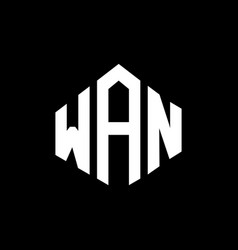 Wan Letter Logo Design With Polygon Shape