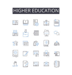 Higher Education Line Icons Collection Promotions