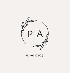 Letter Pa Wedding Monogram Logo Design