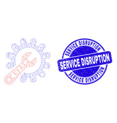 Blue Grunge Service Disruption Stamp And Web