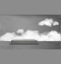 Gray Wall Studio Room With Fluffy Cloud On Wall