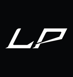 Lp Logo Monogram Letter With Slice Style