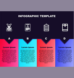 Set Line Face Recognition Identification Badge