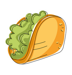 Taco Mexican Fast Food Icon Sketch