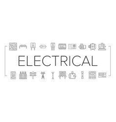 Electrical Engineer Industry Work Icons Set